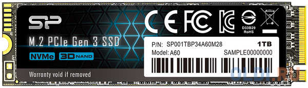 SSD накопитель Silicon Power P34A60 1 Tb PCI-E 3.0 x4 4348407482