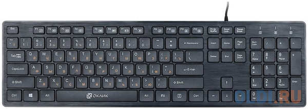 Клавиатура проводная Oklick 520M2U USB черный 4348408610