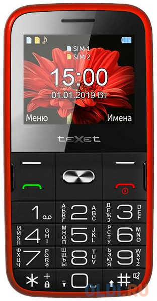 Мобильный телефон Texet TM-B227 красный 2.2″ Bluetooth 4348414711