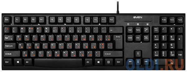 Клавиатура проводная Sven KB-S300 USB черный 4348420946