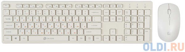 Клавиатура + мышь Oklick 240M клав:белый мышь:белый USB беспроводная slim Multimedia 4348425227