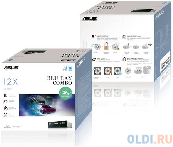 Привод для ПК Blu-ray ASUS BC-12D2HT SATA черный Retail 4348430179