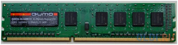 Оперативная память для компьютера QUMO QUM3U-4G1600C11 DIMM 4Gb DDR3 1600 MHz QUM3U-4G1600C11 4348430617
