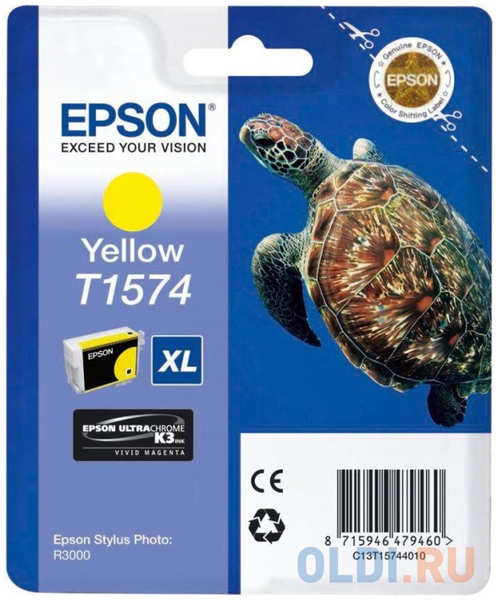 Картридж Epson C13T15744010 для Epson Stylus Photo R3000 желтый 4348435192