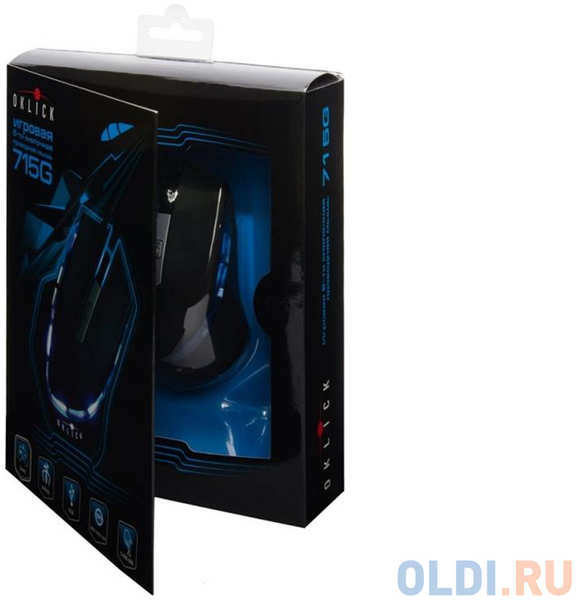 Мышь проводная Oklick 715G Wired Gaming Mouse чёрный USB 4348435344