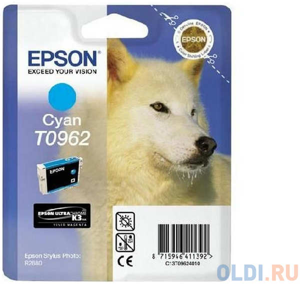 Картридж Epson C13T09624010 T0962 для Epson Stylus Photo R2880 голубой 4348435797