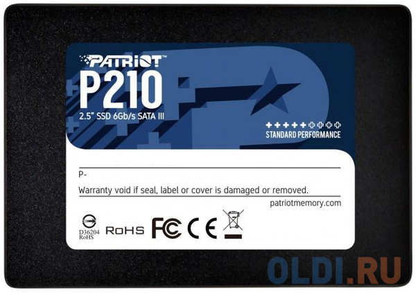 Твердотельный накопитель SSD 2.5″ 2 Tb Patriot P210S2TB25 Read 540Mb/s Write 430Mb/s 3D NAND TLC 4348438939