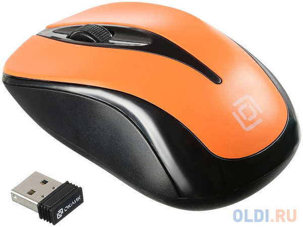Мышь беспроводная Oklick 675MW чёрный оранжевый USB + радиоканал 4348450848