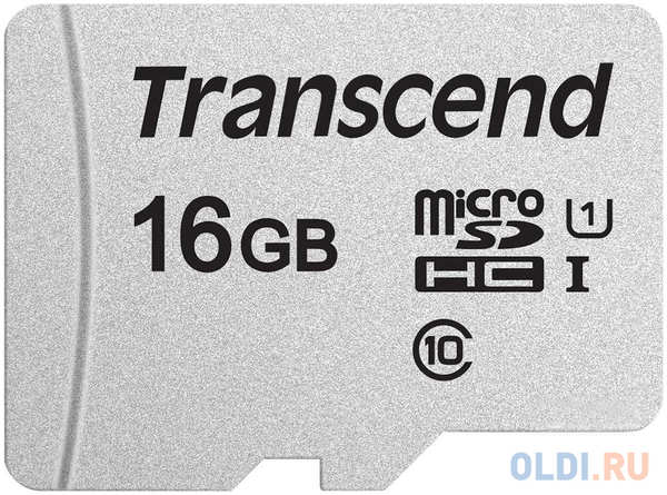 Флеш карта microSDHC 16Gb Class10 Transcend TS16GUSD300S w/o adapter 4348450891
