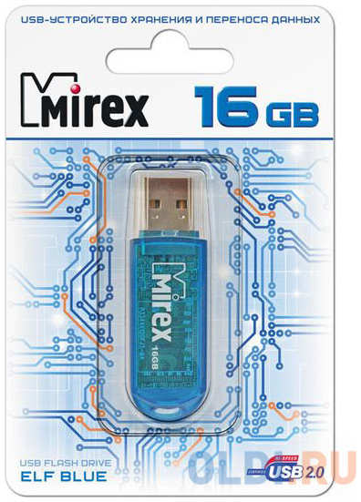 Флеш накопитель 16GB Mirex Elf, USB 2.0