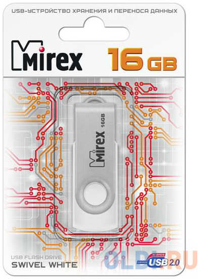 Флеш накопитель 16GB Mirex Swivel, USB 2.0
