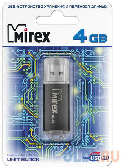 Флеш накопитель 4GB Mirex Unit, USB 2.0, 13600-FMUUND04