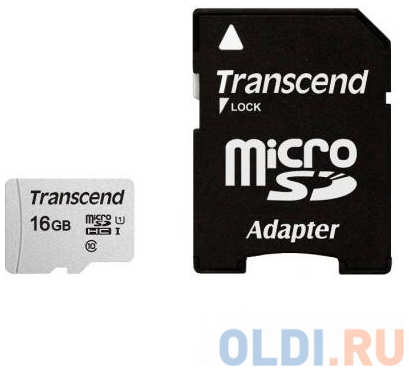 Карта памяти MicroSDHC 16Gb Transcend S300 Class10 UHS-1, U1+ адаптер [TS16GUSD300S-A] 4348452795
