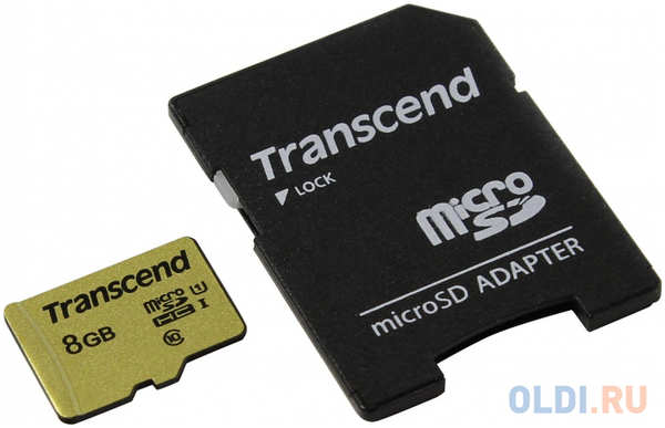 Флеш-накопитель Transcend Карта памяти Transcend 8GB UHS-I U1 microSD with Adapter, MLC TS8GUSD500S 4348452939
