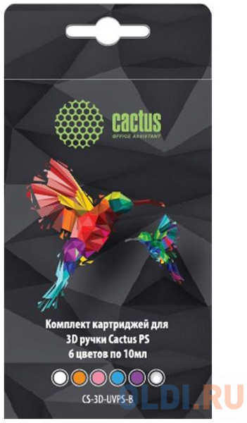 Пластик для ручки 3D Cactus CS-3D-UVPS-B УФ-полимер 6цв. 4348453806