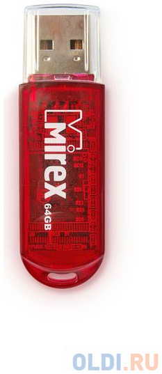 Флеш накопитель 64GB Mirex Elf, USB 2.0, Красный 4348453878