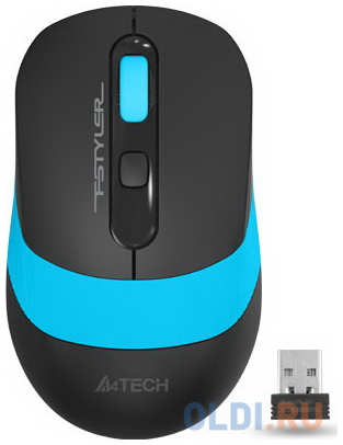 Мышь беспроводная A4TECH FG10 чёрный синий USB 4348455220