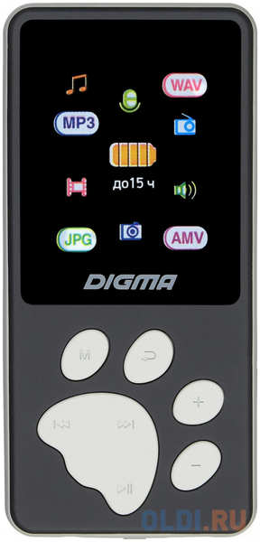 1132617 Плеер Hi-Fi Flash Digma S4 8Gb черный/серый/1.8″/FM/microSDHC 4348455354