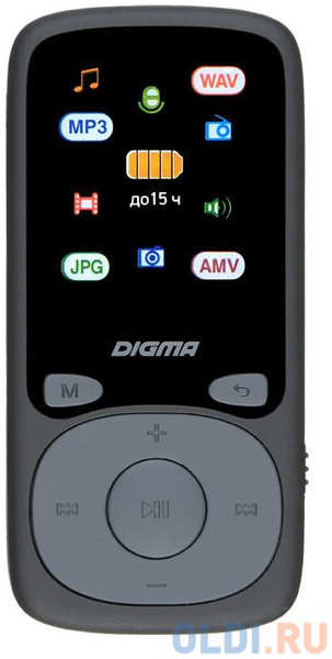 Плеер Hi-Fi Flash Digma B4 8Gb черный/1.8″/FM/microSDHC 4348455356