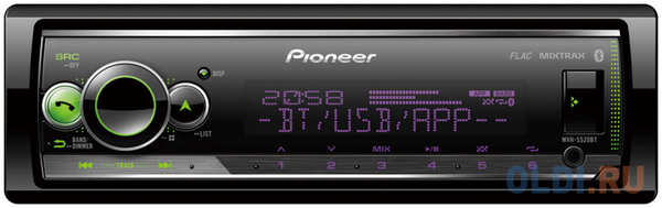 Автомагнитола Pioneer MVH-S520BT 1DIN 4x50Вт