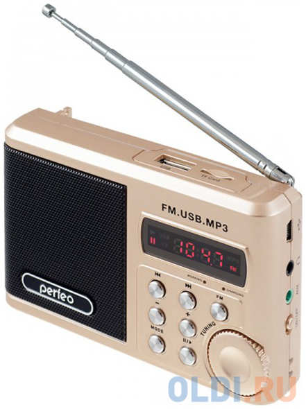 Портативная акустика Perfeo Sound Ranger 2 Вт FM MP3 USB microSD BL-5C 1000mAh золотистый SV922AU 4348456319