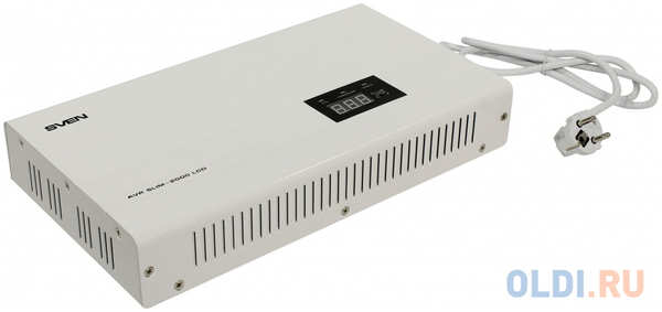 Стабилизатор напряжения Sven AVR Slim-2000 LCD 2 розетки белый