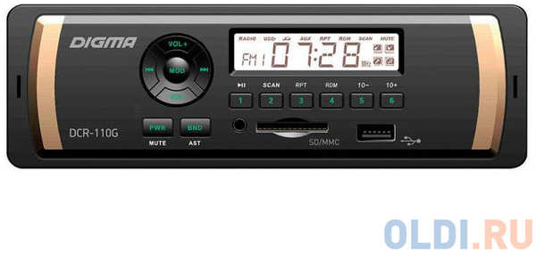 Автомагнитола Digma DCR-110G24 USB MP3 FM 1DIN 4x45Вт