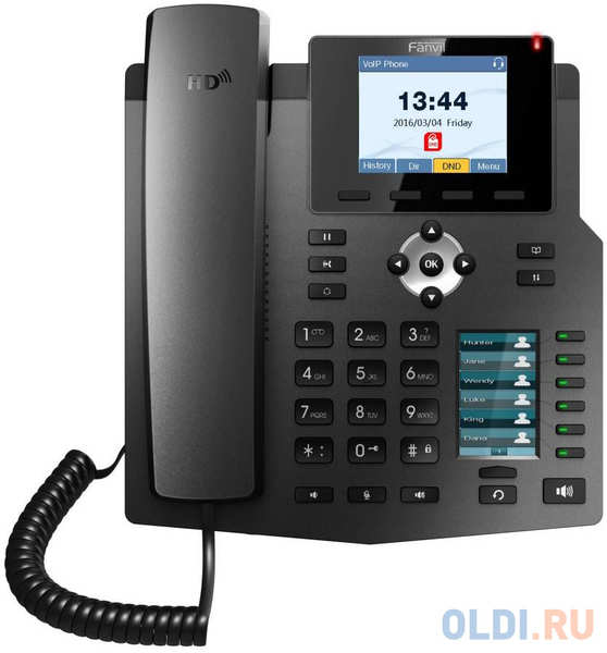 Телефон IP Fanvil X4G 4 линии 2x10/100/1000Mbps цветной LCD PoE 4348457891