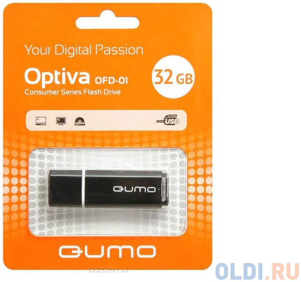 Флешка 32Gb QUMO QM32GUD-OP1 USB 2.0 черный 4348458773