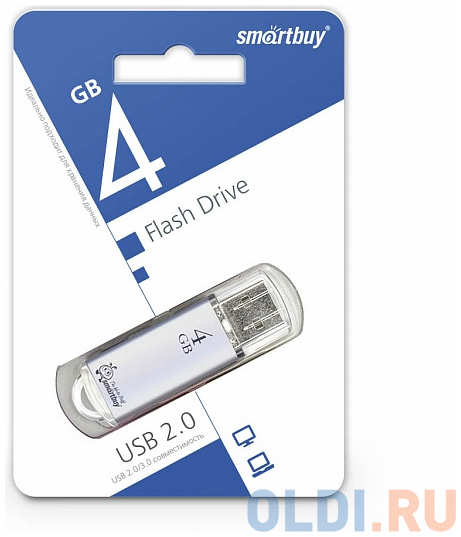 Smart Buy Smartbuy USB Drive 4Gb V-Cut series Silver SB4GBVC-S 4348459181