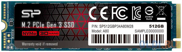 SSD накопитель Silicon Power P34A80 512 Gb PCI-E 3.0 x4 4348479496