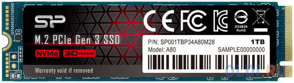 SSD накопитель Silicon Power P34A80 1 Tb PCI-E 3.0 x4 4348479498