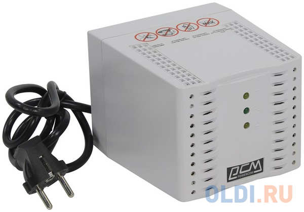 Стабилизатор напряжения Powercom TCA-3000 4 розетки белый