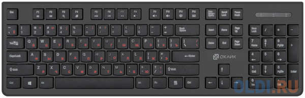 Клавиатура проводная Oklick 505M USB черный KW-1820 BLACK 4348492048