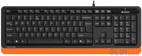 Клавиатура проводная A4TECH Fstyler FK10 USB черный оранжевый 4348492074