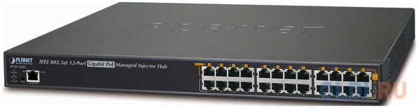 Planet 12-Port 802.3at 30w Managed Gigabit High Power over Ethernet Injector Hub (full power - 350W) 4348499456