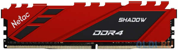 Модуль памяти DDR 4 DIMM 16Gb PC21300, 2666Mhz, Netac Shadow NTSDD4P26SP-16R C19 Red, с радиатором 4348503127