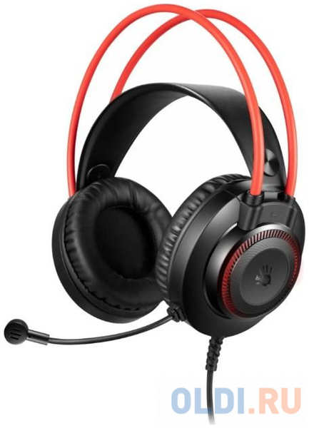 Наушники с микрофоном A4Tech Bloody G200S черный/красный 2м мониторные USB оголовье (G200S USB/ BLACK +RED) 4348504424