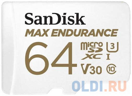 Флеш карта microSD 64GB SanDisk microSDXC Class 10 UHS-I U3 V30 Max Endurance Video Monitoring SDSQQVR-064G-GN6IA 4348504632