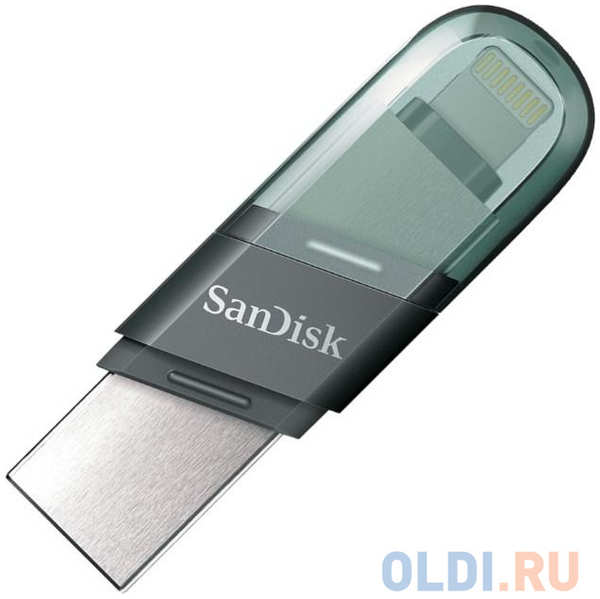 Флеш Диск Sandisk 256Gb iXpand Flip SDIX90N-256G-GN6NE USB3.1 зеленый/серебристый 4348505210