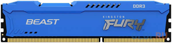 Оперативная память для компьютера Kingston FURY Beast Blue DIMM 8Gb DDR3 1600 MHz KF316C10B/8 4348511165