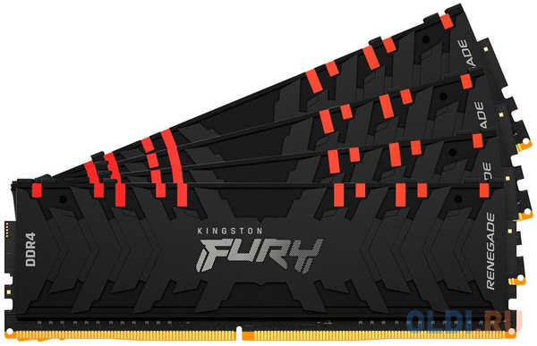 Оперативная память для компьютера Kingston Fury Renegade RGB DIMM 32Gb DDR4 3600 MHz KF436C16RBAK4/32