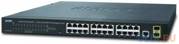 PLANET IPv4/IPv6, 24-Port 10/100/1000Base-T + 2-Port 100/1000MBPS SFP L2/L4 SNMP Manageable Gigabit Ethernet Switch 4348511512