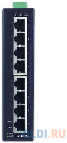 PLANET IP30 Slim type 8-Port Industrial Manageable Gigabit Ethernet Switch (-40 to 75 degree C)