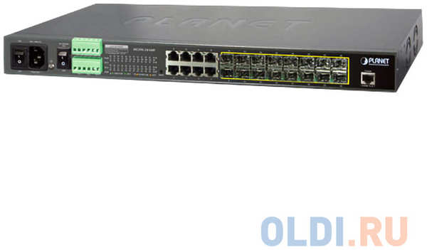 PLANET 16-Port 100/1000Base-X SFP + 8-Port 10/100/1000Base-T L2/L4 Managed Metro Ethernet Switch (AC+2 DC, DIDO) 4348511525