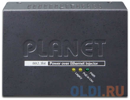 Planet Single-Port 10/100/1000Mbps 802.3bt Ultra PoE Injector (60 Watts, Legacy mode support, PoE Usage LED) -w/external power adapter