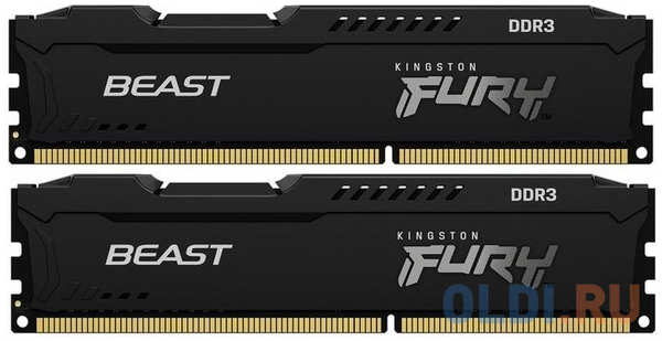 Оперативная память для компьютера Kingston FURY Beast Black DIMM 8Gb DDR3 1600MHz KF316C10BBK2/8 4348512724