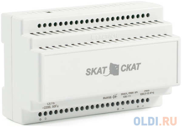 Бастион SKAT-12-3,0 DIN power supply 12V 3A plastic case for 35 mm DIN rail