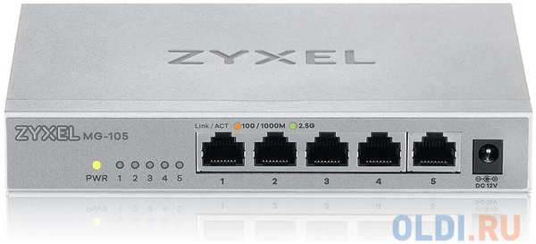 Zyxel MG-105 multi-gigabit switch, 5x1 / 2.5GE, desktop, silent