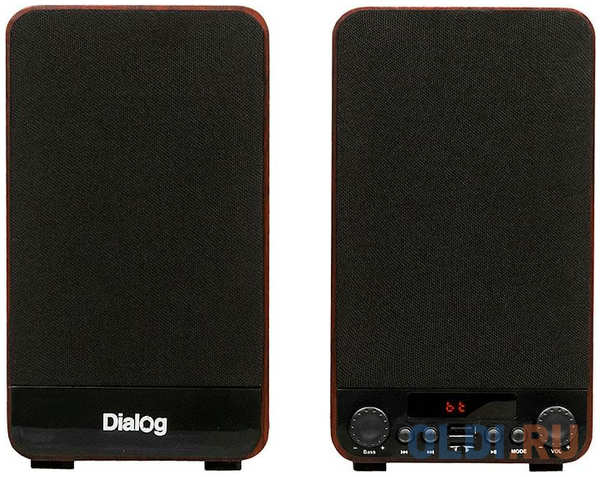 Dialog Jazz AJ-13 BROWN - акустические колонки 2.0, 2*15W RMS, Bluetooth, FM, USB+microSD reader 4348515607